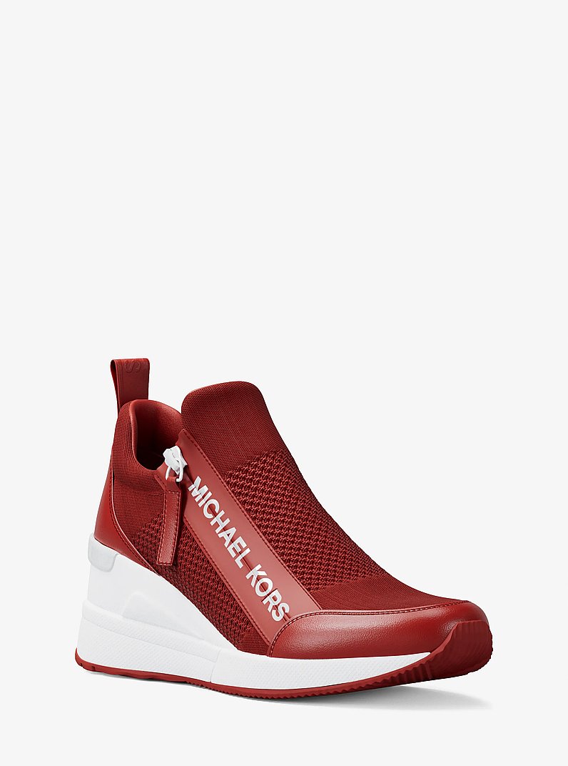 Willis Stretch Knit Trainer in CRIMSON | Michael Kors