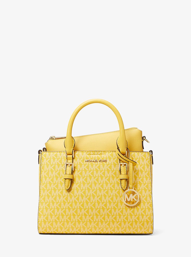 Charlotte Small 2-in-1 Signature Logo Satchel in GOLDEN YELLOW | Michael Kors