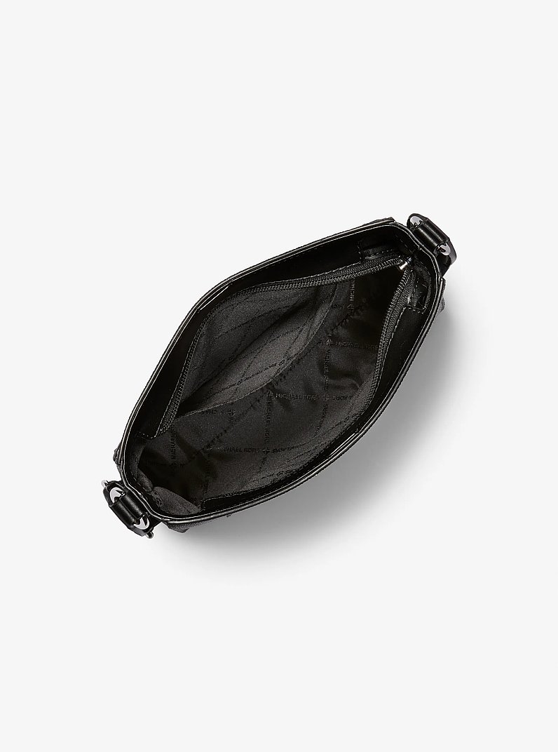 Jet Set Travel Small Signature Logo Messenger Bag in BLACK | Michael Kors
