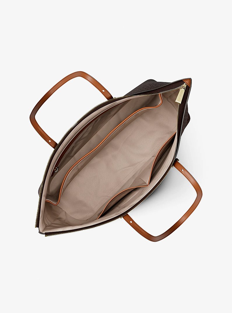 Shopper Quinn Large mit Signature-Logomuster in BRN/EICHELBR | Michael Kors