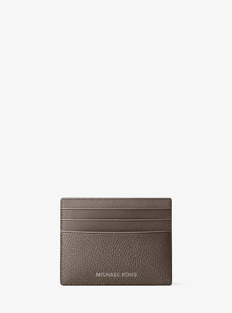 &Eacute;tui pour cartes Cooper en cuir grain&eacute; in CHAMPIGNON | Michael Kors