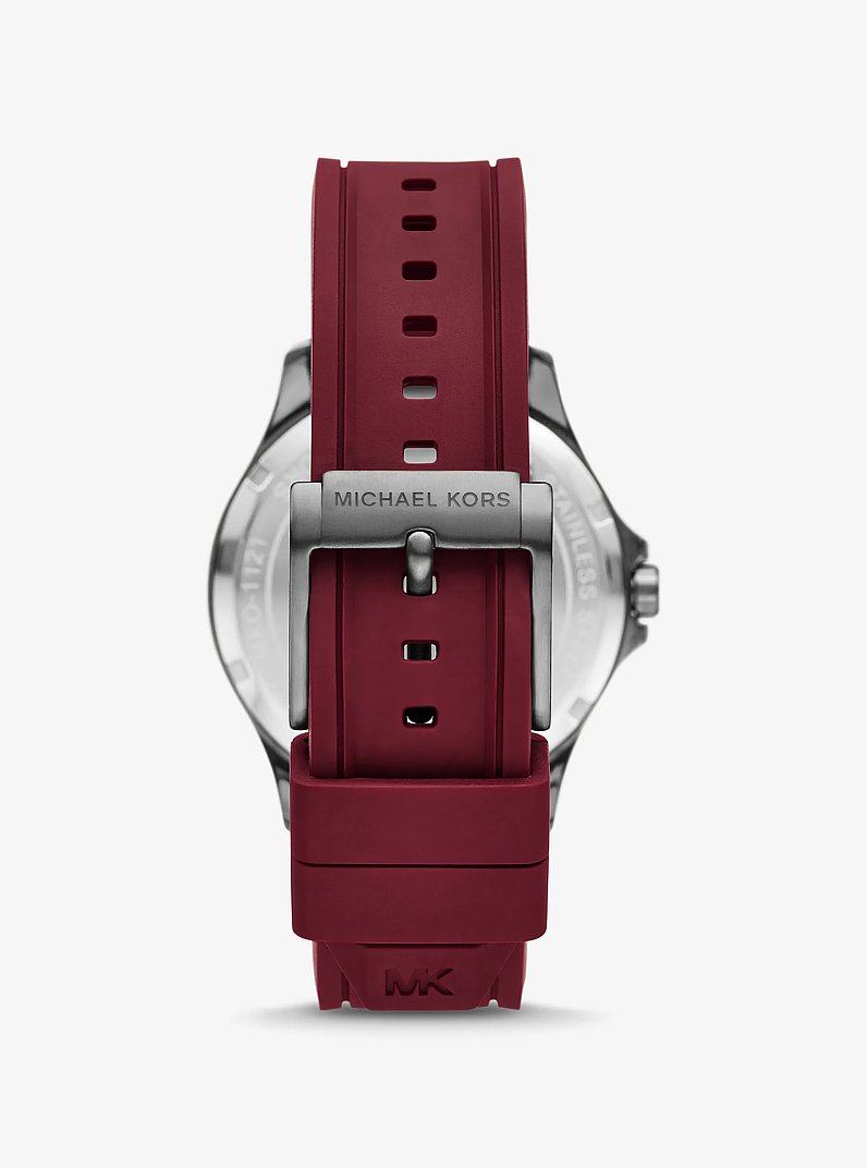 Montre surdimensionn&eacute;e Bowen en silicone de ton gris acier in GRIS | Michael Kors