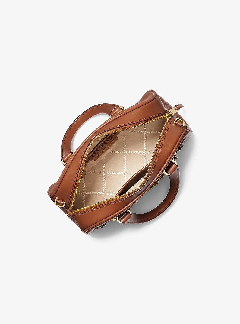 Bolso satchel Williamsburg peque&ntilde;o de piel granulada in LUGGAGE | Michael Kors