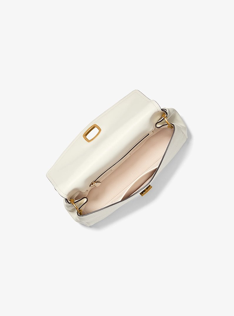 Bryant Large Textured Leather Convertible Shoulder Bag in EGGSHELL | Michael Kors