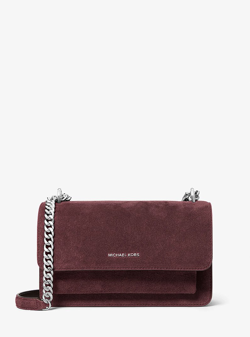 Bolso de hombro Claire grande de gamuza in GUINDA | Michael Kors