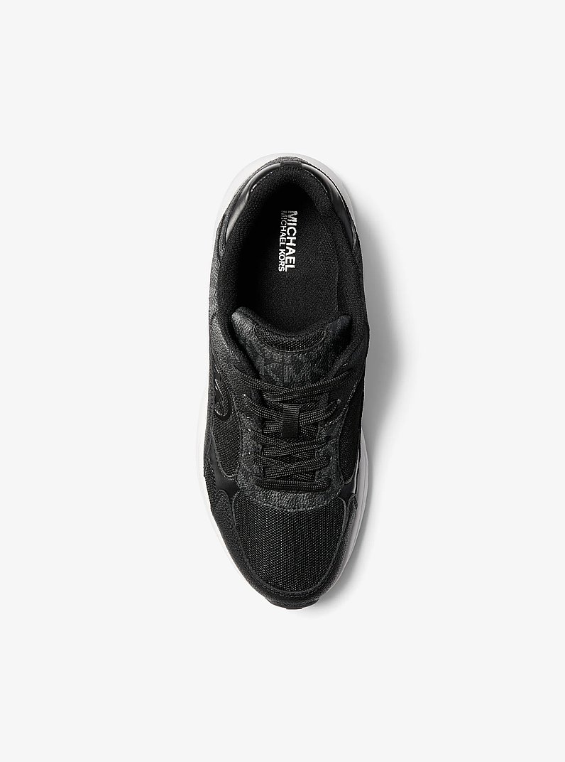 Samira Mixed-Media Trainer in BLACK | Michael Kors