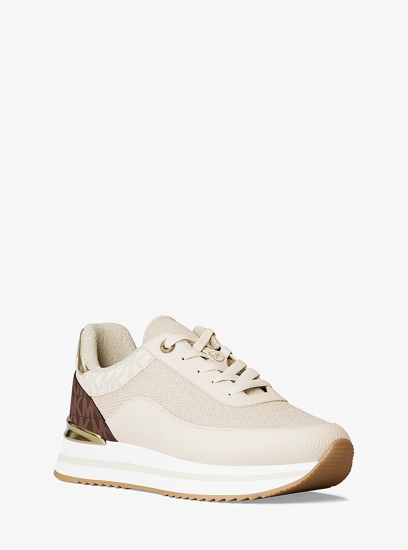 Hattie Mixed-Media Trainer in MARR&Oacute;N MULTICOLOR | Michael Kors