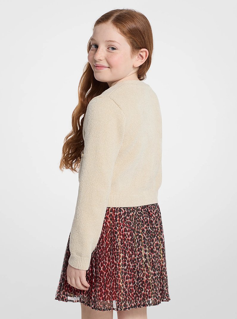 Metallic Leopard Print Skirt in CAMEL/BLACK | Michael Kors