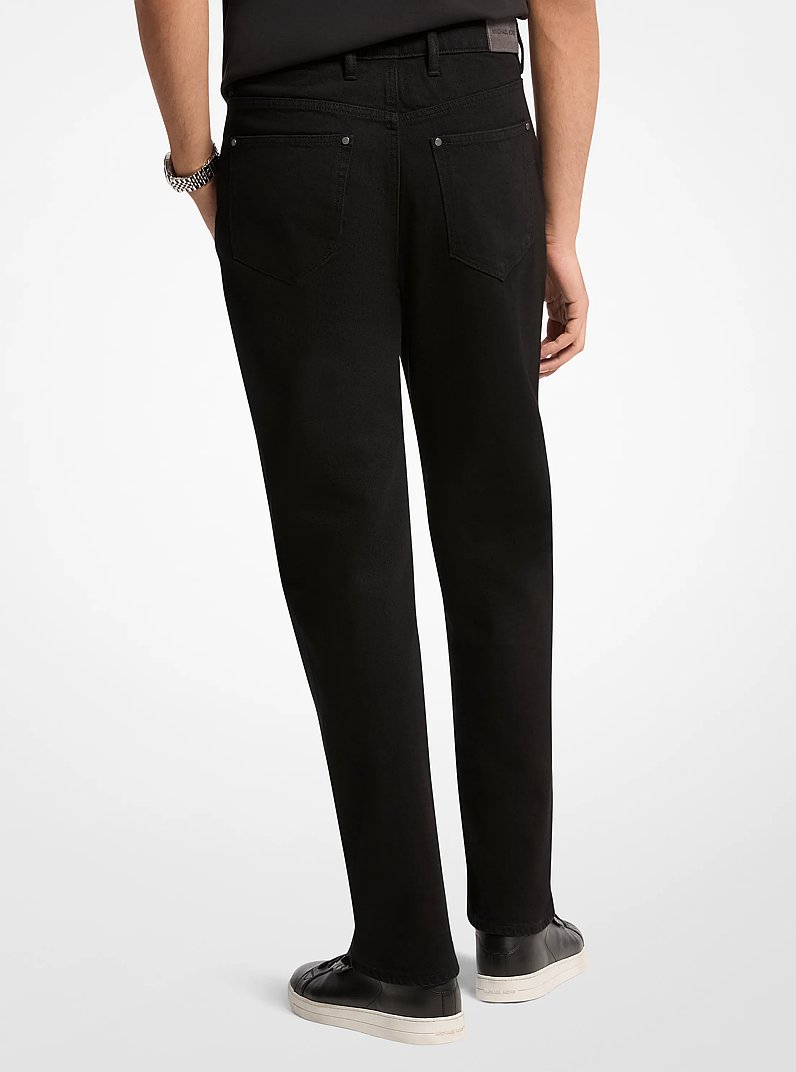 Finn Straight-Fit Stretch Denim Jeans in BLACK | Michael Kors