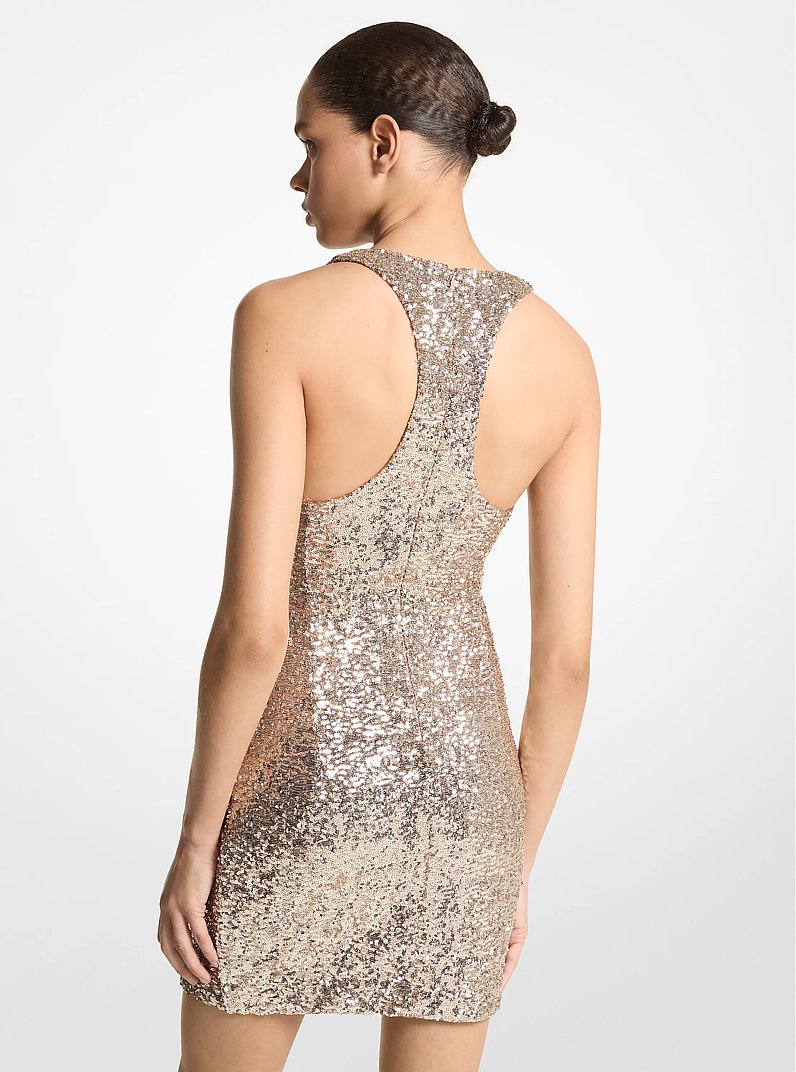 Sequined Stretch Knit Racerback Tank Dress in ARENA | Michael Kors