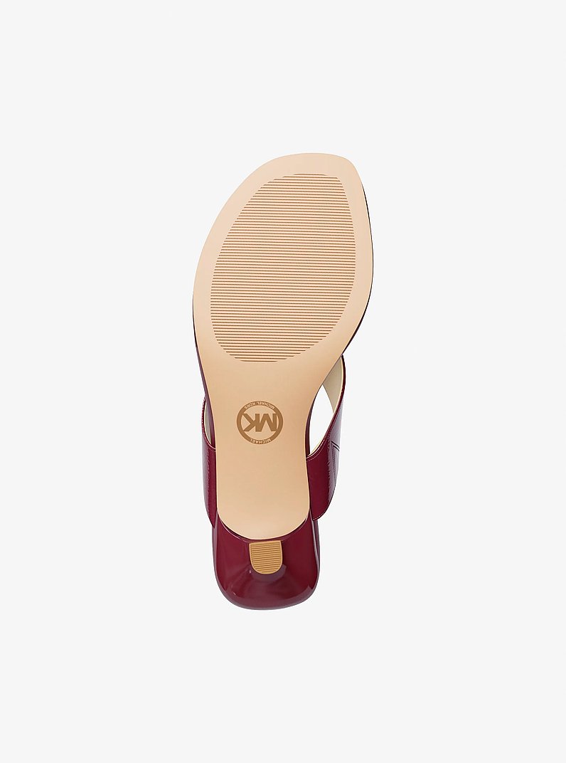 Anneka Patent Thong Sandal in MAROON | Michael Kors