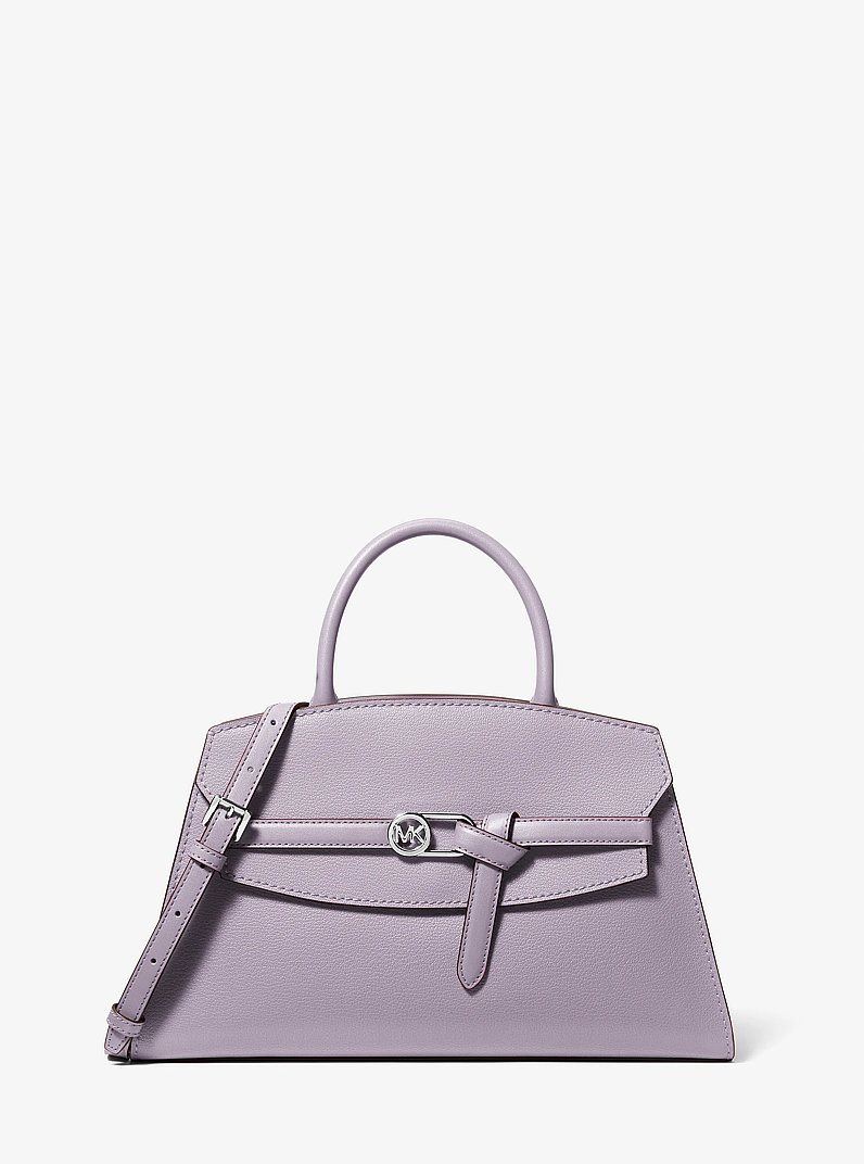Greta Medium Leather Satchel in BLACK | Michael Kors [US]