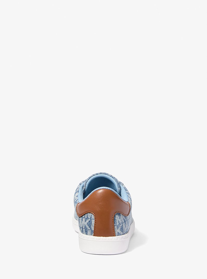 Sammy Signature Logo Print Denim Sneaker in NEW HRZN WSH | Michael Kors