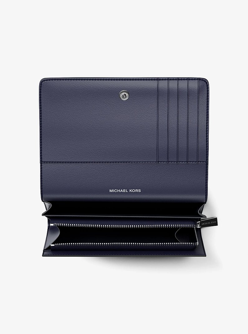 Portafoglio Jet Set grande in pelle martellata in ABITO BLUES | Michael Kors