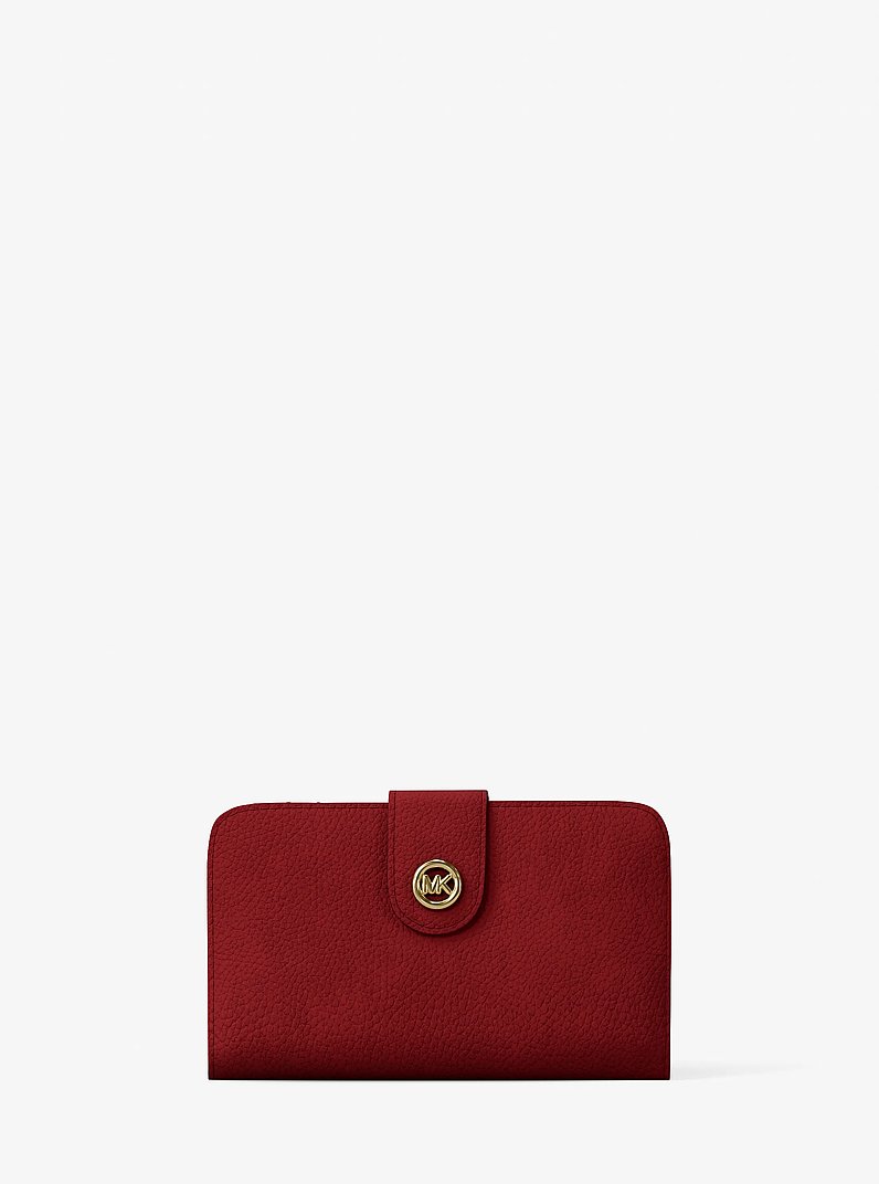 Billetera mediana de piel nobuck con colgante MK Pop in ROJO INTENSO | Michael Kors