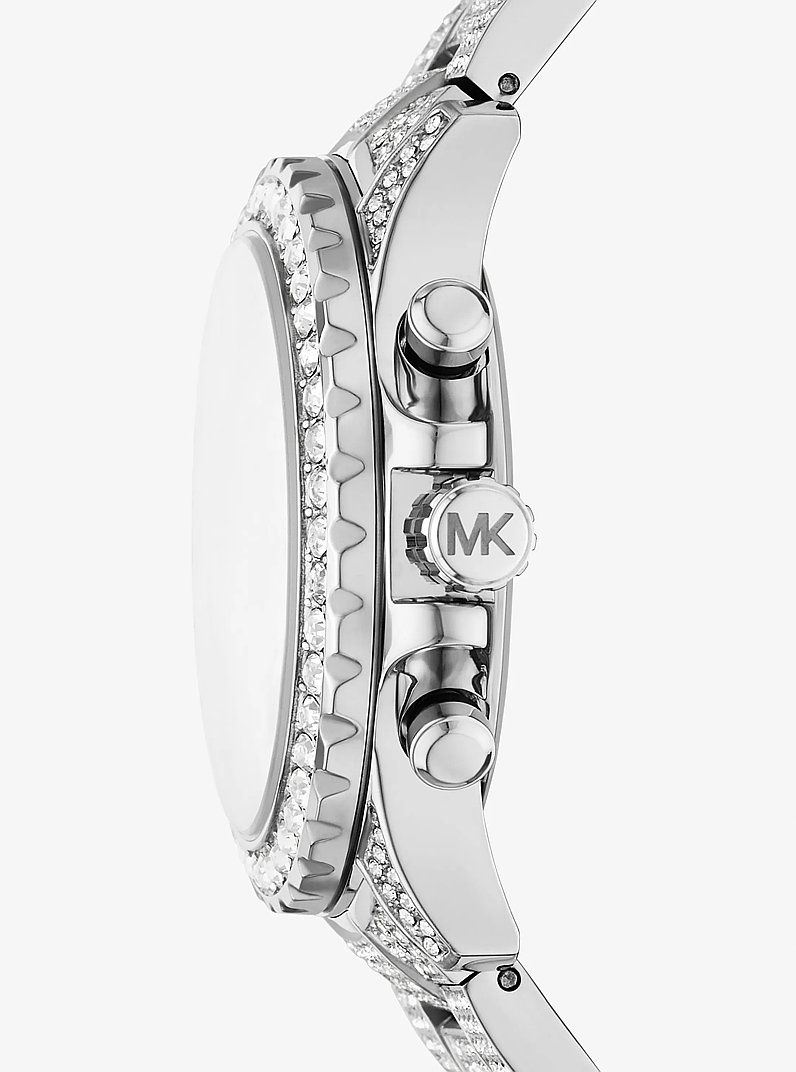 Oversized Everest Pav&eacute; Silver-Tone Watch in SILVER | Michael Kors