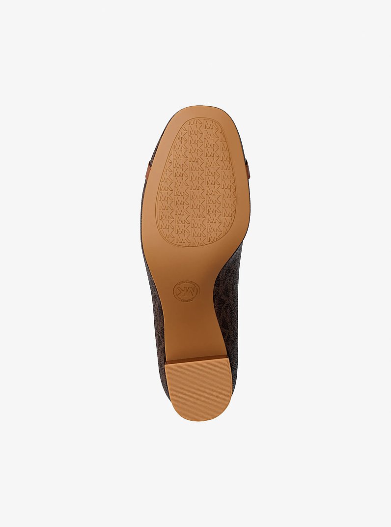 Dori Signature Logo Block Heel Pump in BROWN MULTI | Michael Kors