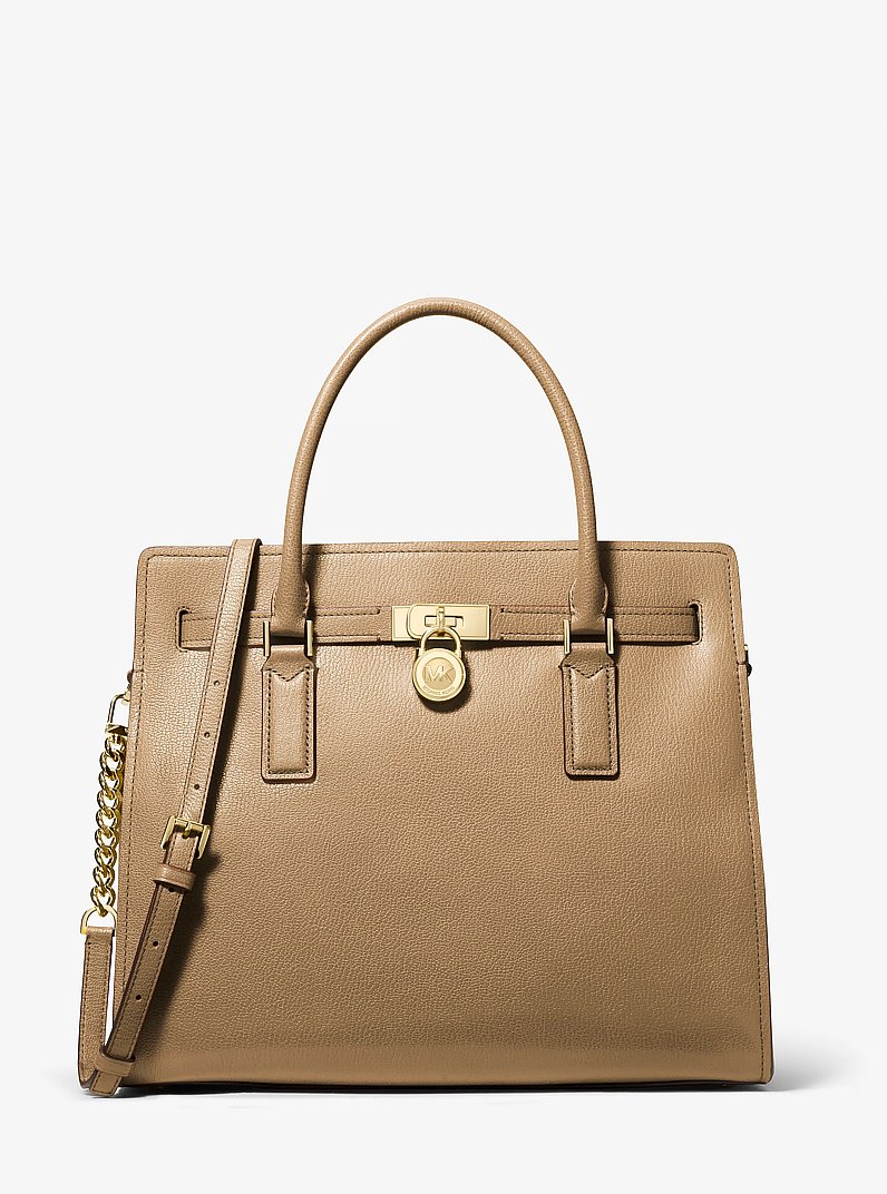 Hamilton Moderne Large Leather Satchel in HUSK | Michael Kors