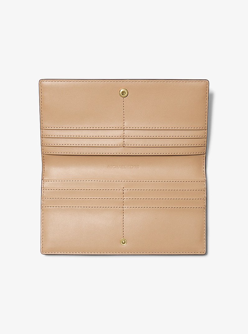 Carson Large Metallic Signature Logo Wallet in PALE GOLD | Michael Kors