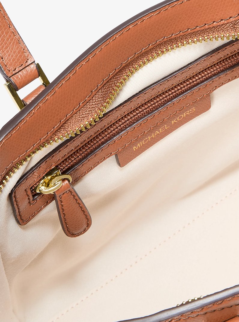 Taryn Small Leather Convertible Crossbody Bag in LUGGAGE | Michael Kors