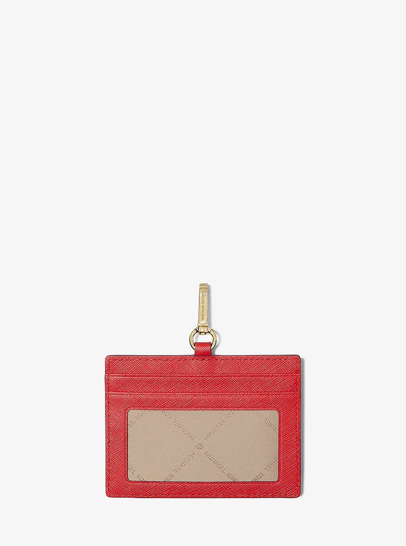Jet Set Travel Saffiano Leather Card Case Lanyard