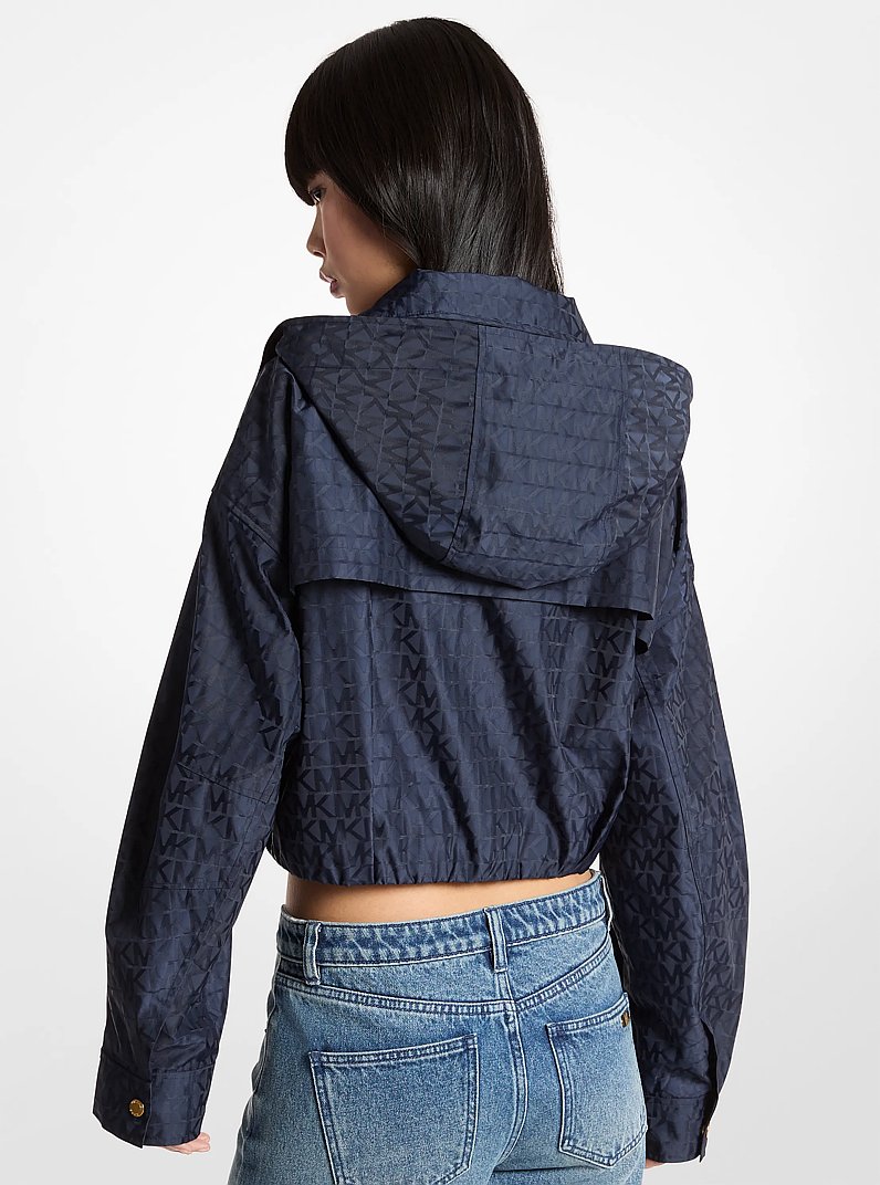 Veste courte &agrave; capuche en jacquard &agrave; logo in MIDNIGHTBLUE | Michael Kors