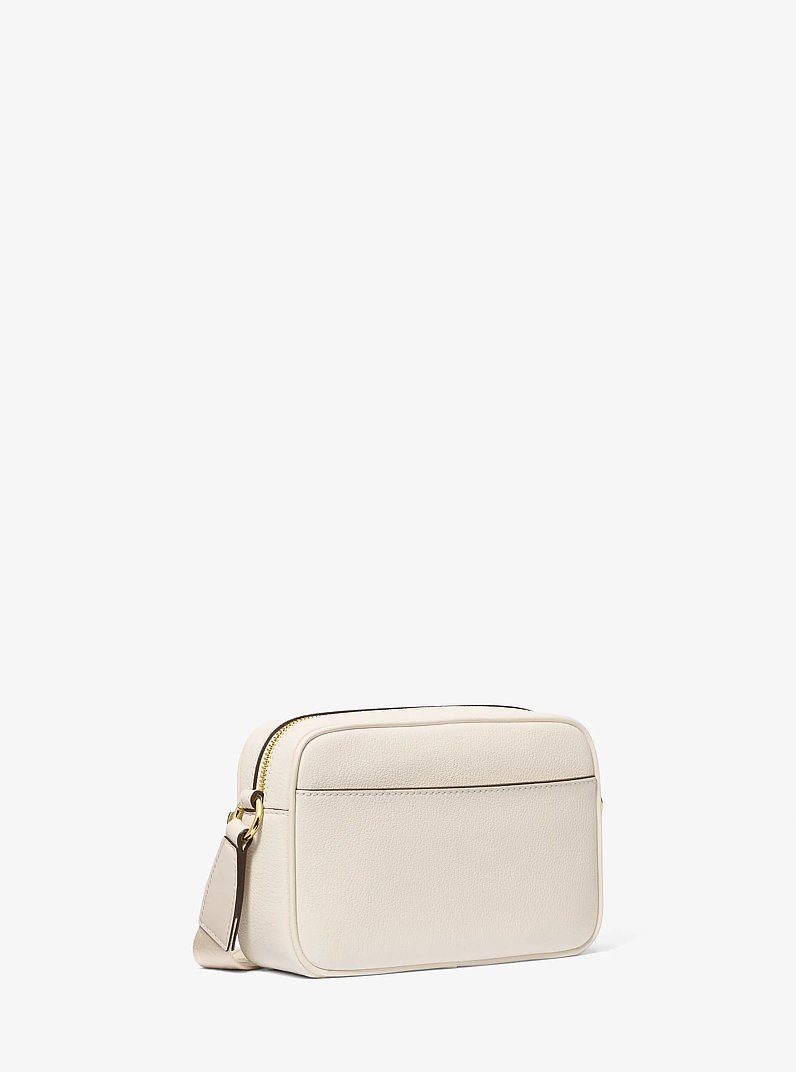 Jet Set Travel Medium Leather Messenger Bag in LT CREAM | Michael Kors