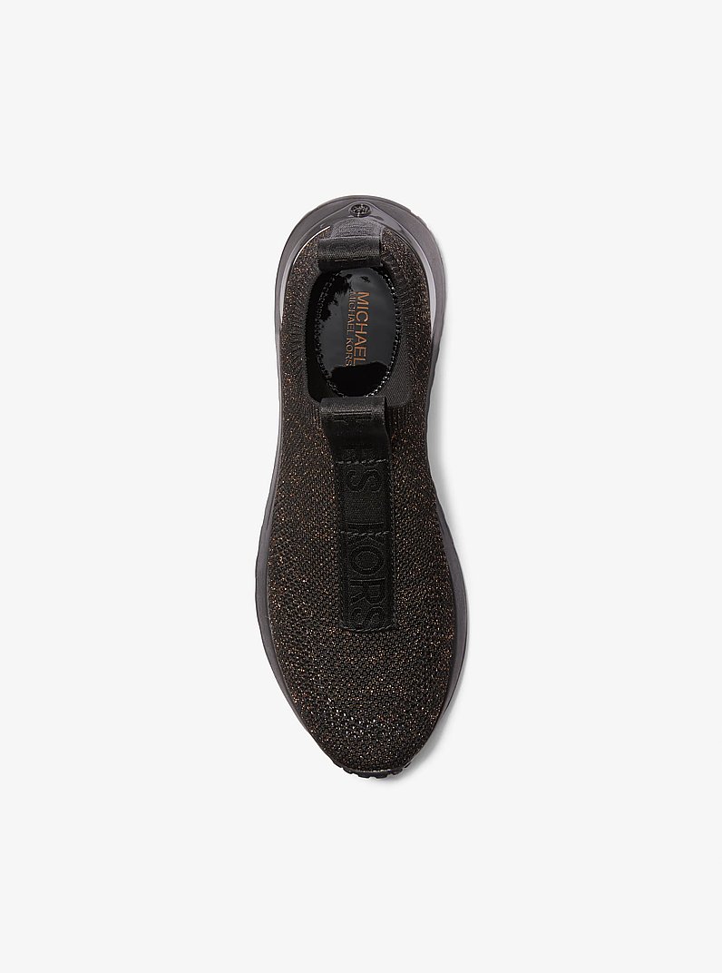 Bodie Logo Tape Metallic Stretch Knit Slip-On Trainer