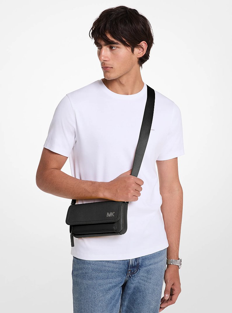 Cooper Saffiano Leather Crossbody Bag in BLACK | Michael Kors
