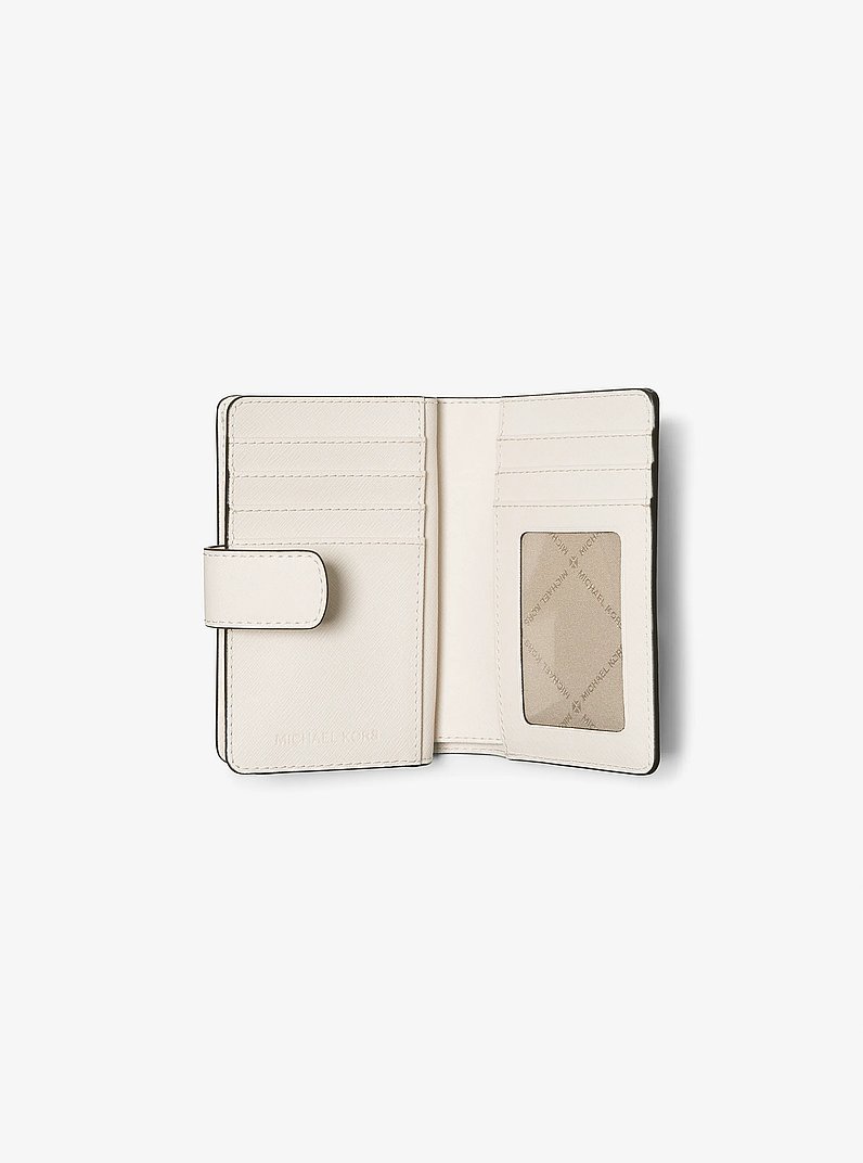 Cartera mediana de piel de grano cruzado in CREMA CLARO | Michael Kors