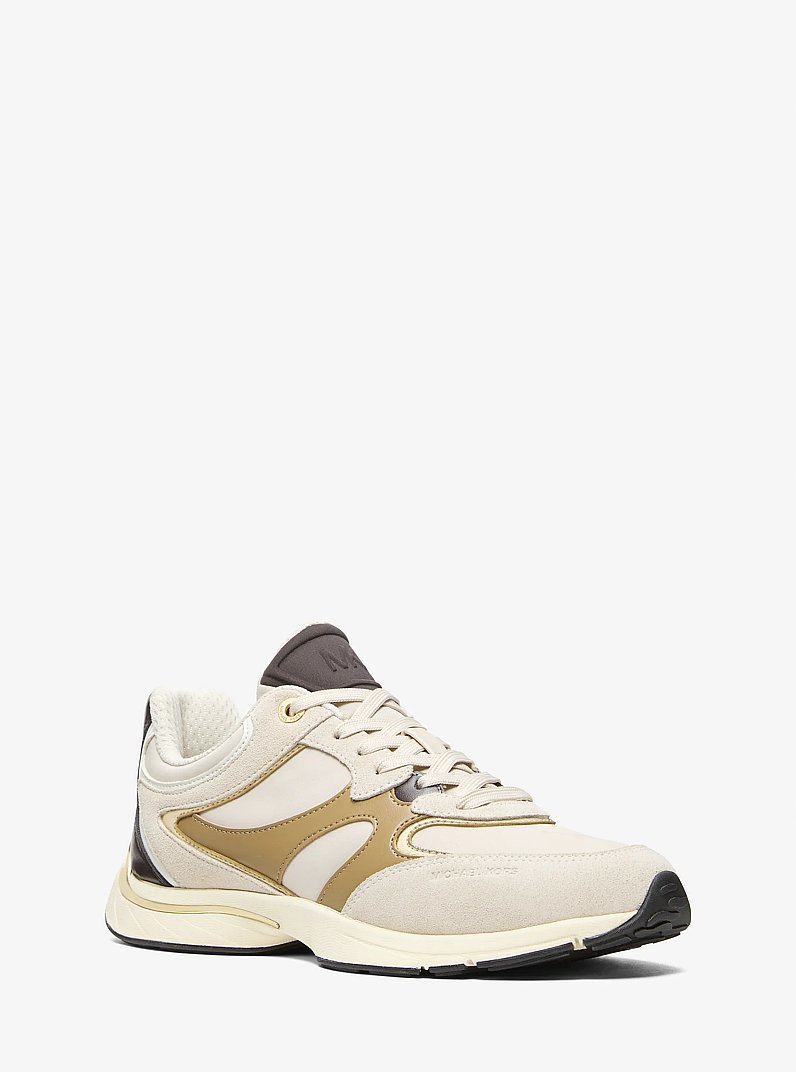 Riley Mixed-Media Trainer in HUSK MULTI | Michael Kors