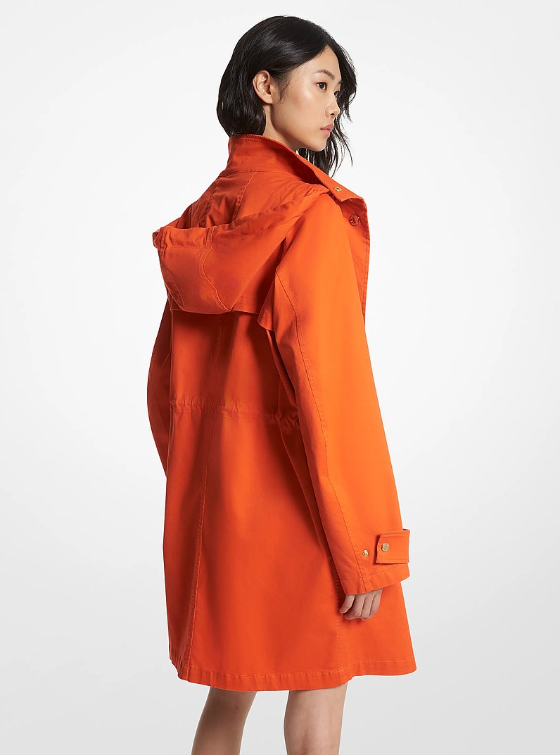 Stretch Cotton Chain Cord Anorak in OPTIC ORANGE | Michael Kors