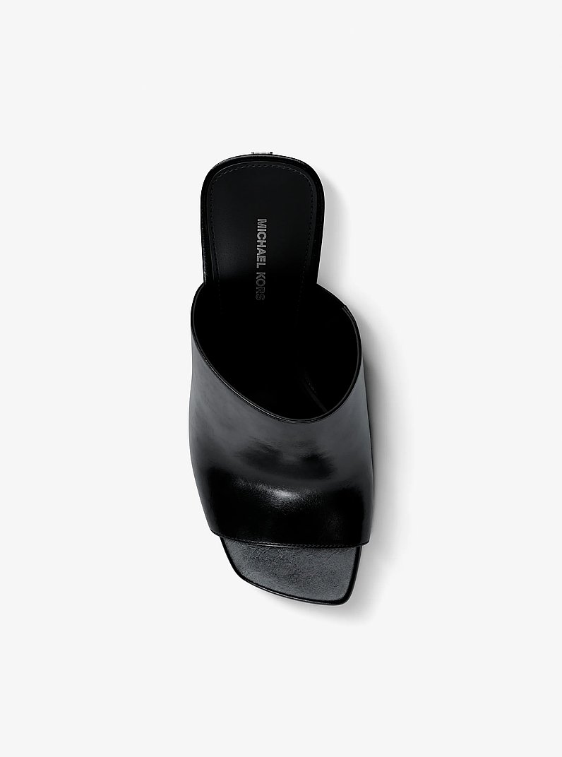 Haisley Leather Mule in BLACK | Michael Kors