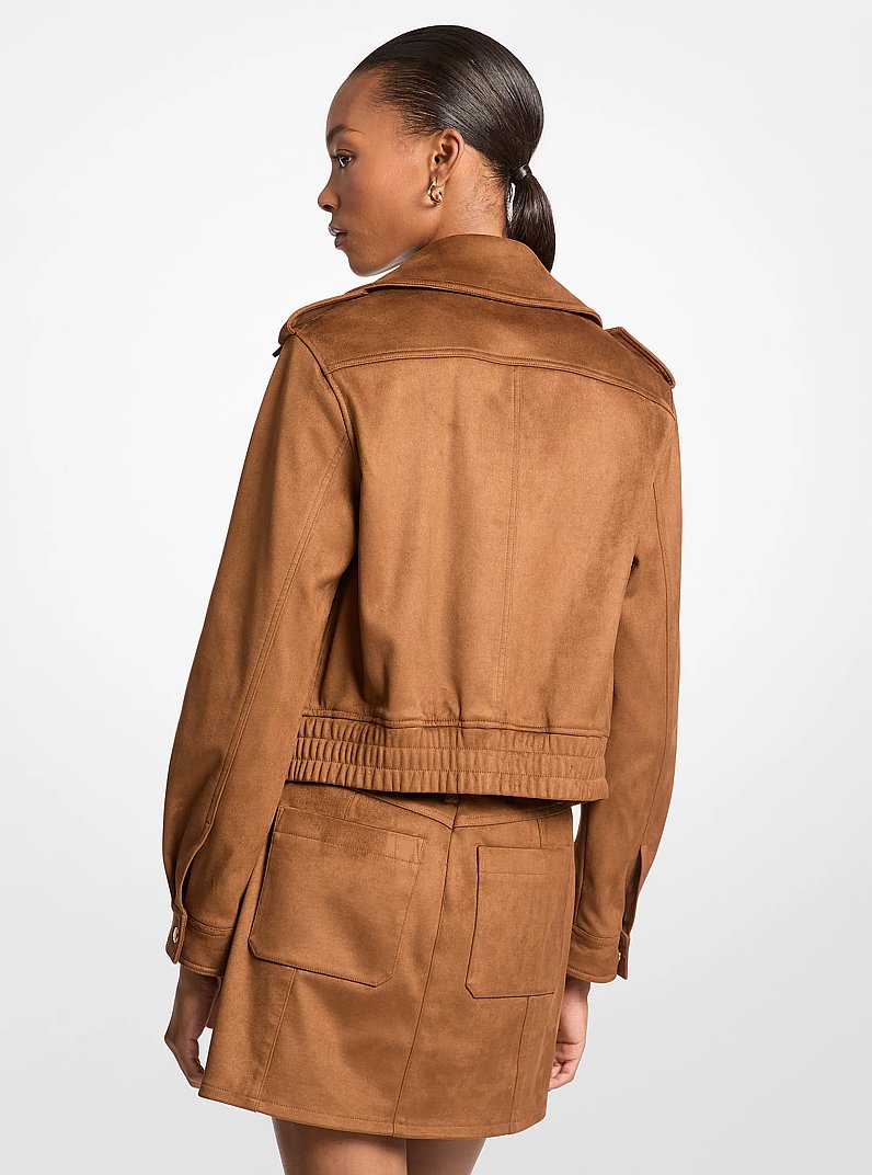 Chaqueta de microgamuza de poli&eacute;ster in LUGGAGE | Michael Kors