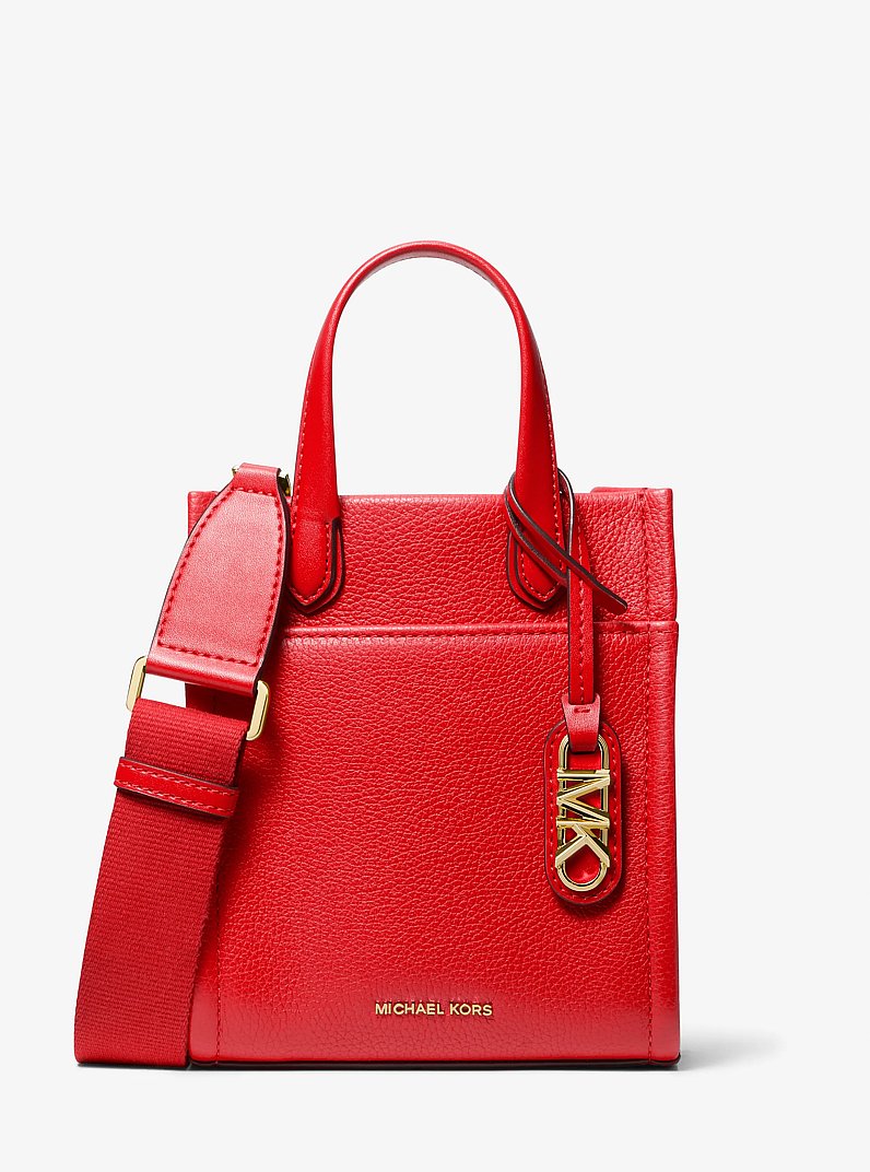 Gigi Extra-Small Pebbled Leather Crossbody Bag in LACQUER RED | Michael Kors