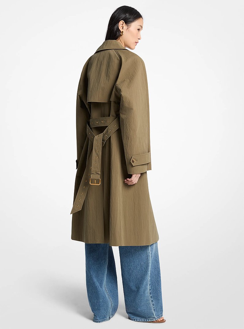 Trench oversize in cotone lavato e nylon in DUFFLE | Michael Kors