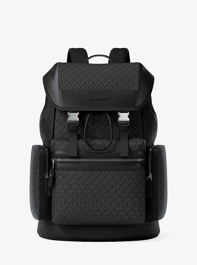 Jet Set Signature Logo Backpack in BLACK | Michael Kors