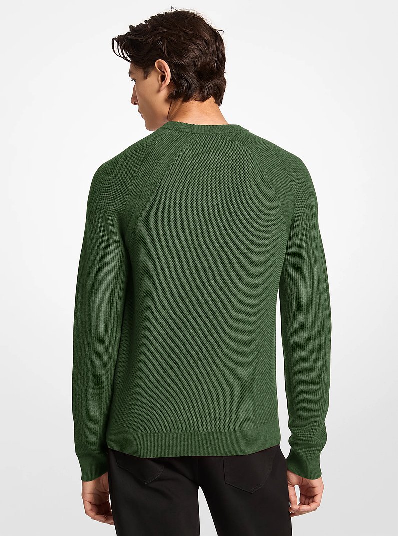 Chandail &agrave; encolure ras-de-cou en m&eacute;lange de laine in VERT AMAZONE | Michael Kors