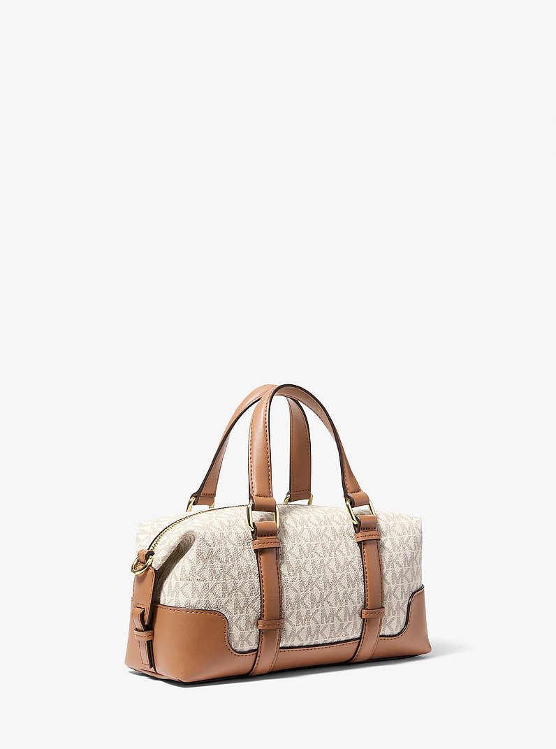 Teddi Extra-Small Signature Logo Slouchy Crossbody Bag in VANILLA/ACORN | Michael Kors