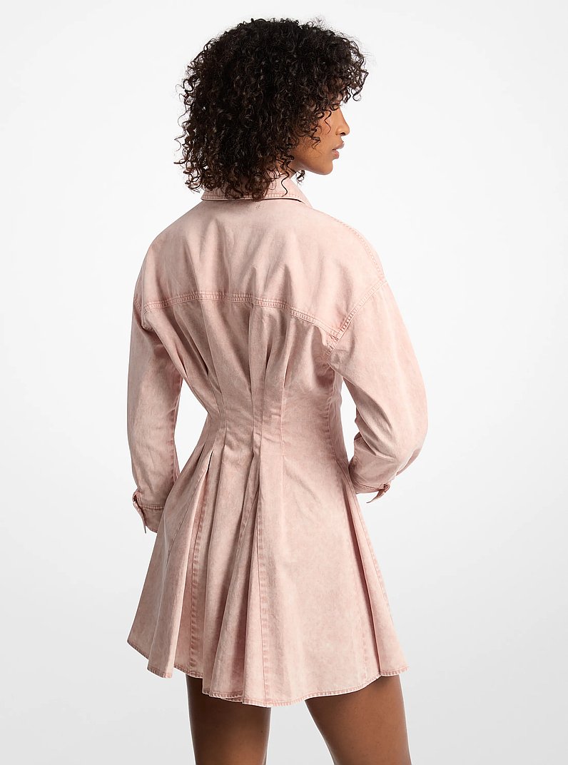 Garment-Dyed Denim Shirtdress in ROSEWATER | Michael Kors