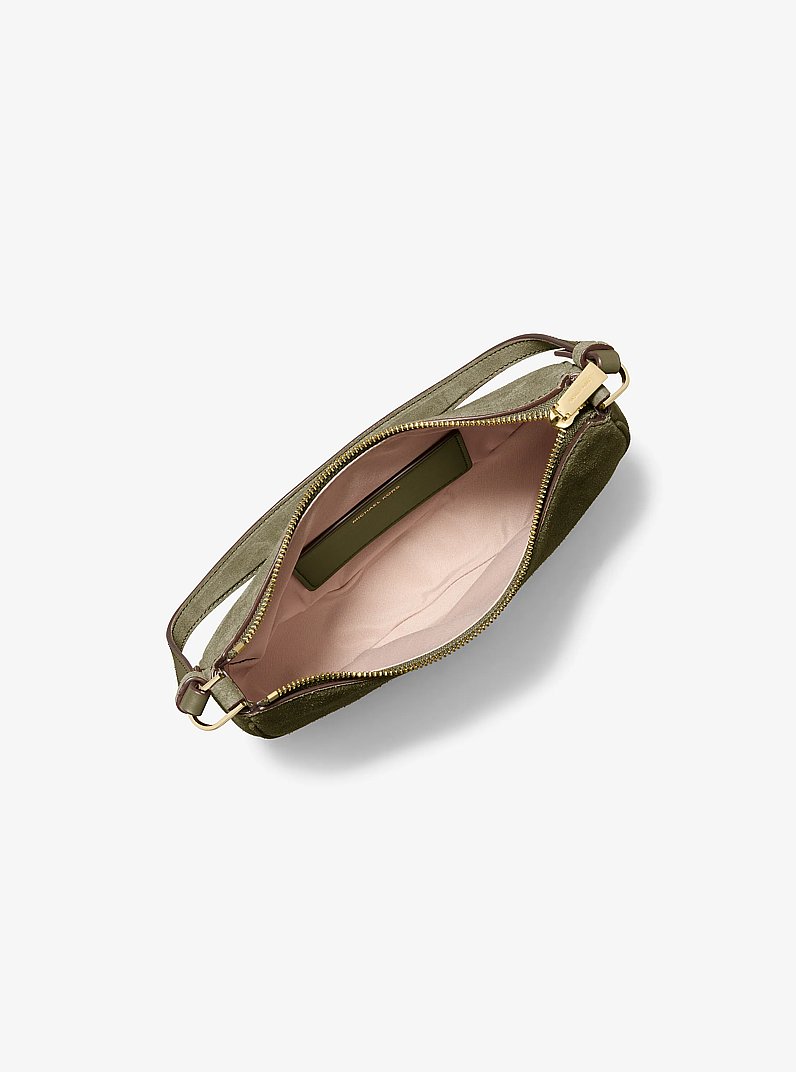 Pochette convertible Kyla peque&ntilde;o de gamuza in LODEN | Michael Kors