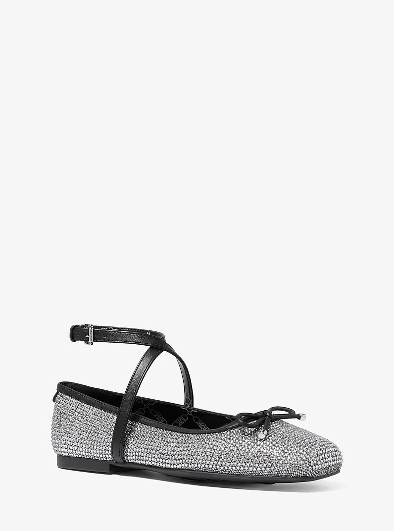 Collette Crystal Embellished Ballet Flat in BLACK | Michael Kors