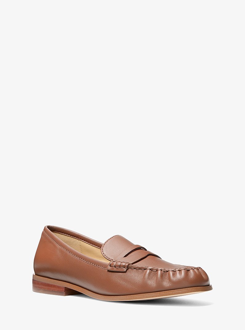 Carlson Leather Loafer in LUGGAGE | Michael Kors