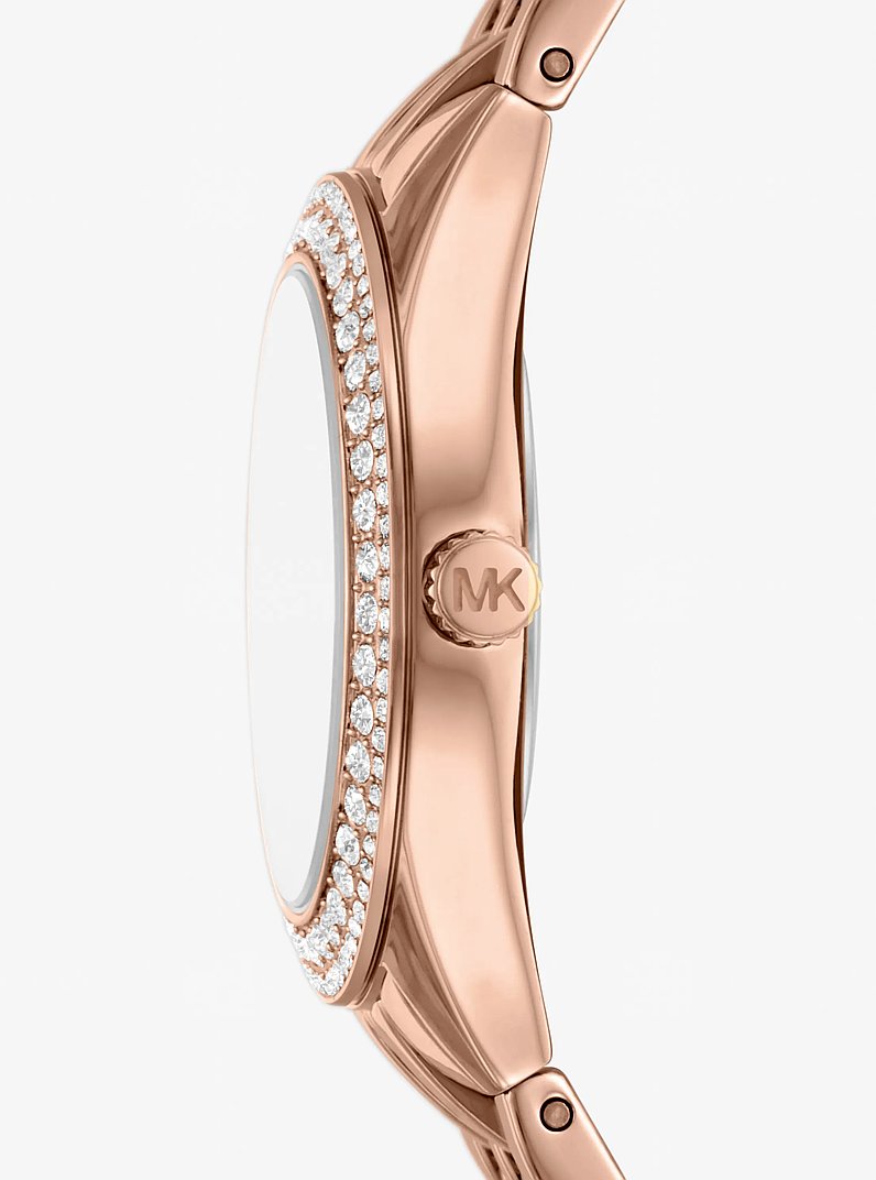 Orologio Harlowe mini tonalit&agrave; oro rosa con pav&eacute; in ORO ROSA | Michael Kors
