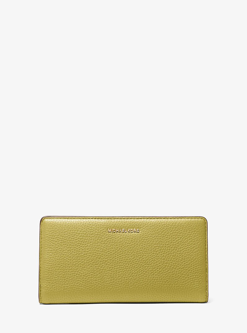 Cartera grande Bryant de piel granulada con cierre delantero con bot&oacute;n a presi&oacute;n in MANZANA | Michael Kors
