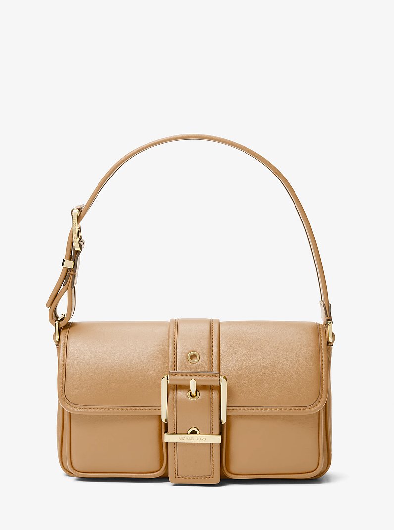 Colby Medium Leather Shoulder Bag in CAMEL | Michael Kors