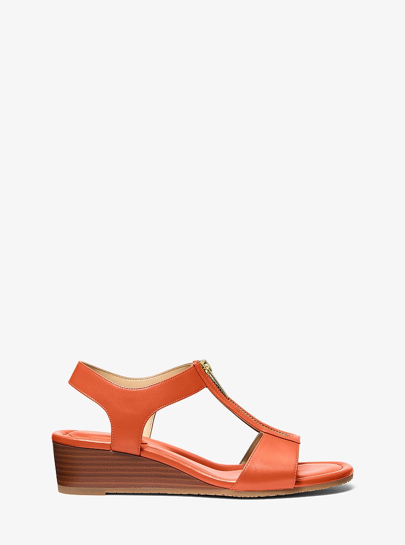 Berkley Leather Wedge Sandal in MIMOSA | Michael Kors