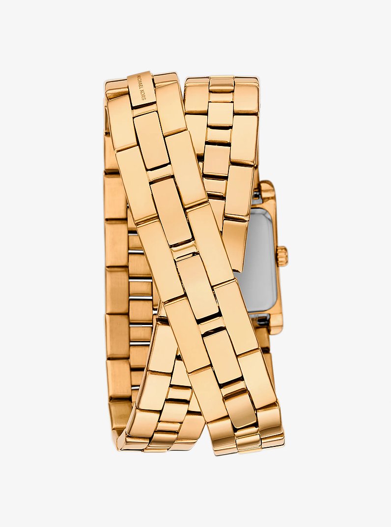 Mini Monroe Silver-Tone Double Wrap Watch in GOLD | Michael Kors
