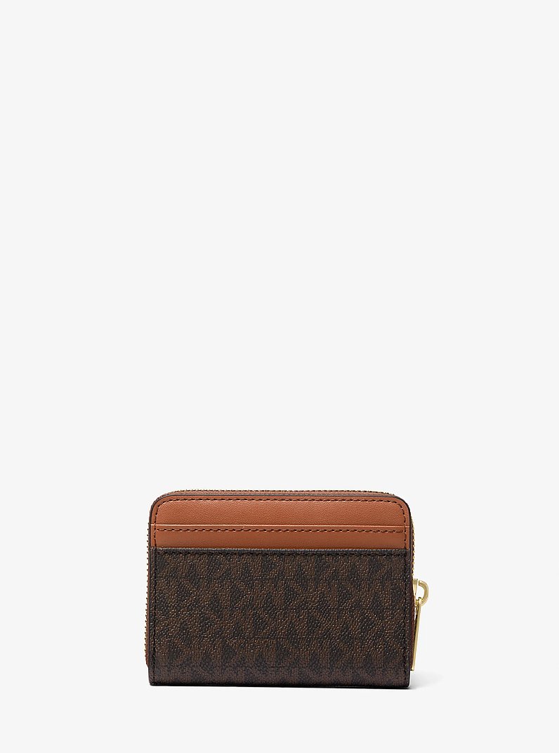 Tarjetero Jet Set Travel mediano con logotipo y cremallera in MARR&Oacute;N | Michael Kors