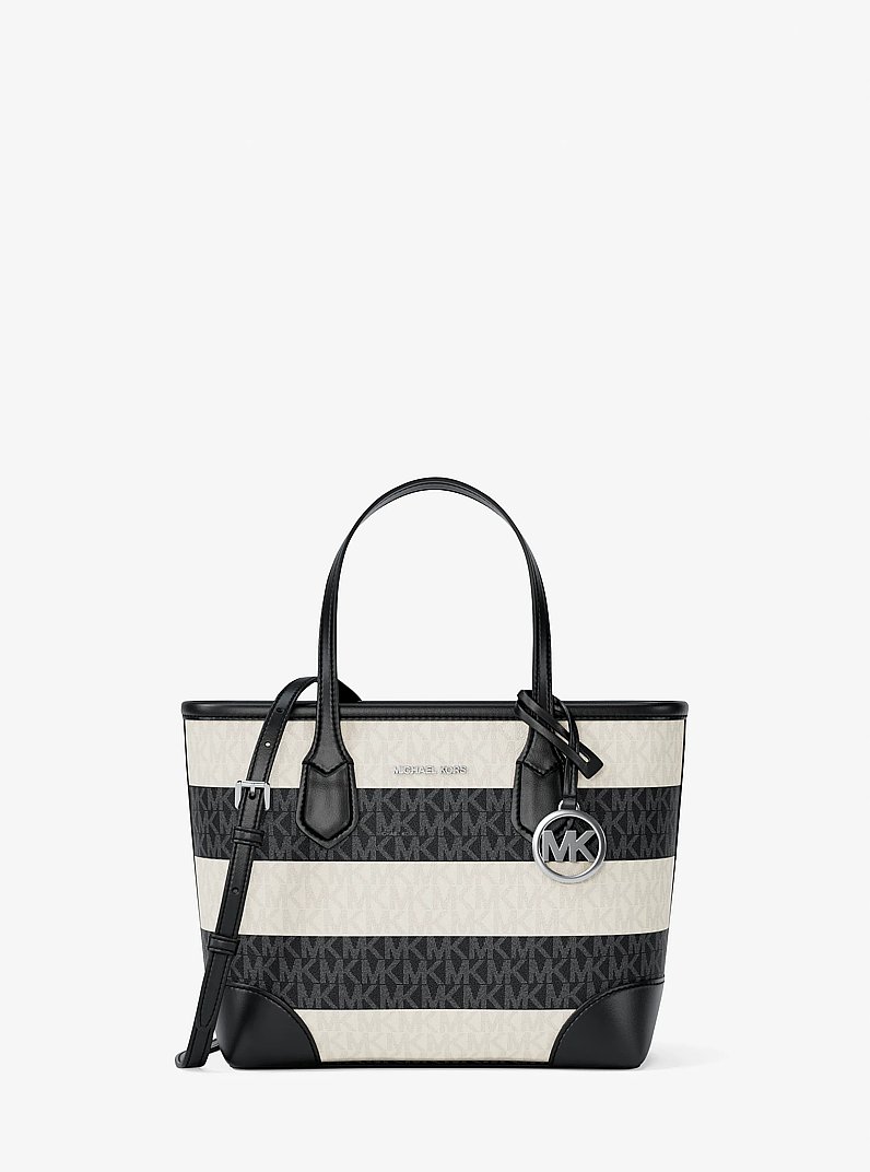 Eva Extra-Small Signature Logo Convertible Crossbody Bag in BLACK | Michael Kors